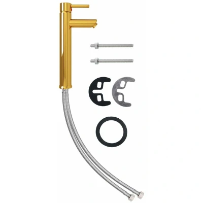 Image of vidaXL Bathroom Mixer Tap Gold 12x30 cm