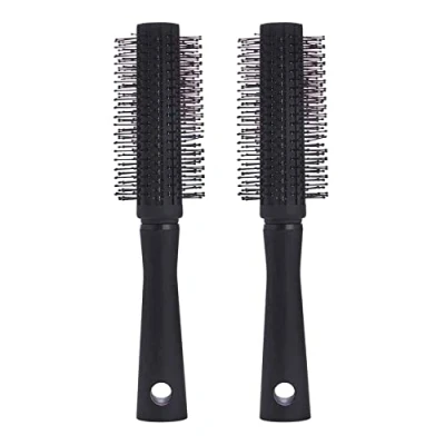 Image of Round Hair Brush For Men &amp; Women Styling Blow Dry Roller Hairbrush Low Static Best Quiff Curls Straight Thin Short [Set of 2]