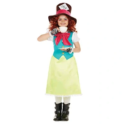 Image of Fun Shack Mad Hatter Costume Kids, World Book Day Costumes for Girls, Alice Girls Medium