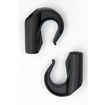 Image of Everlasto 8mm Black Plastic Bungee Hooks (Pack of 2, 10) (10 PACK)