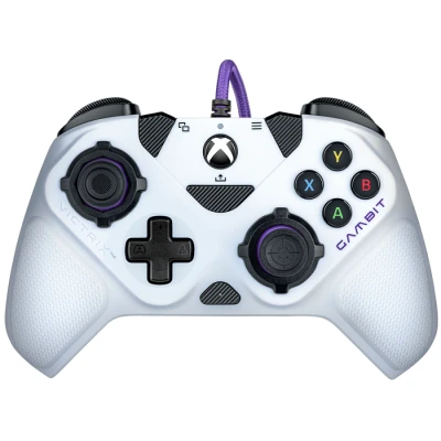 Image of Victrix Gambit World&#039;s Fastest Licensed Xbox Controller, Elite Esports Design with Swappable Pro Thumbsticks, Custom Paddles, White / Purple Faceplate for One, Series X/S, PC