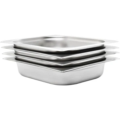 Image of vidaXL Gastronorm Containers 4 pcs GN 1/2 65 mm Stainless Steel