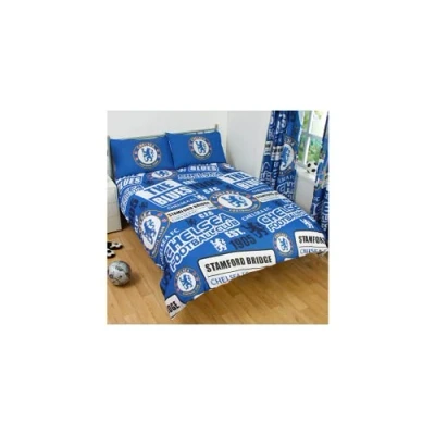 Image of Chelsea FC Patch Double Duvet Cover Set Blue