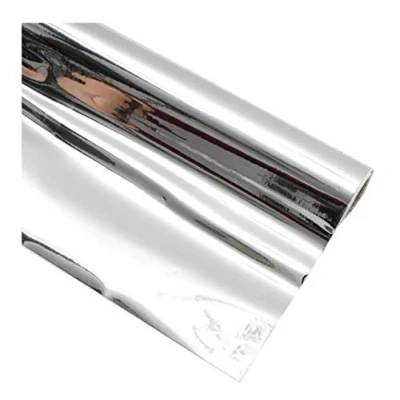 Image of Silver Polished Effect Metallic Fablon Self Adhesive Film 1.5 m X 45 cm Vinyl