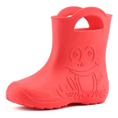 Image of Ladeheid Children&#039;s Girl&#039;s Boy&#039;s EVA Wellington Boots Rain Shoes LA CA 01 (Coral, 7/7.5 UK)