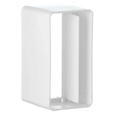 Image of Steinberg14 White 220x55mm Flat Channel Connector with Backflow Flap Rectangular Ducting Backdraught Shutter 8x2 inch