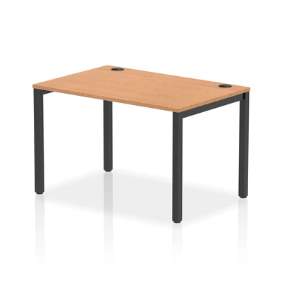 Image of Impulse Bench Single Row 1200 Black Frame Office Desk Oak