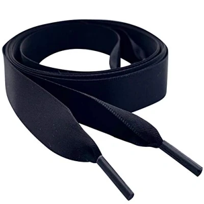 Image of My Ribbon laces 120cm / 47 &quot;Long Navy Blue Flat Satin Shoelaces for Adults &amp; Kids Sneaker, Trainer, shoes boots shoe