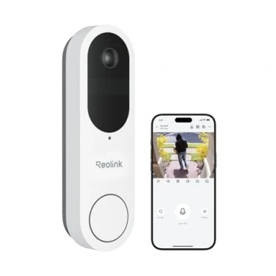 Image of Reolink Battery Doorbell Camera Wireless (White), 2K Video Wirelss, 1:1 Head to Foot View, People/Vehicle/Package Recognition, 2.4/5GHz Wi Fi, Call, Local Storage, No Monthly Fee