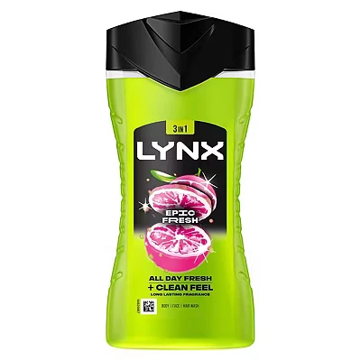 Image of Lynx Epic Fresh Grapefruit &amp; Tropical Pineapple Scent Shower Gel 225ml