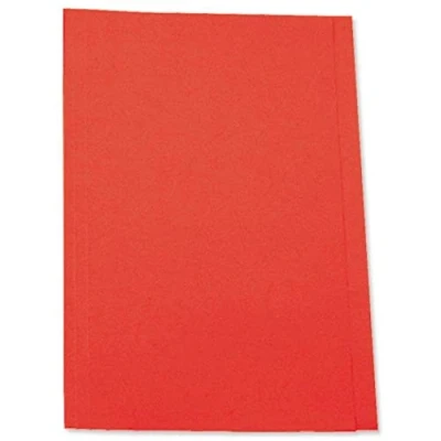 Image of 5 Star Office Square Cut Folder Recycled Pre punched 250gsm Foolscap Red [Pack 100]