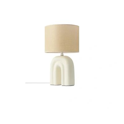 Image of Nordlux Haze table lamp, ceramic, textile lampshade, beige