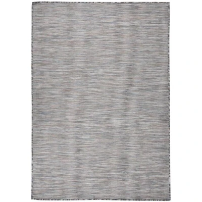 Image of vidaXL Outdoor Flatweave Rug 160x230 cm Brown and Blue