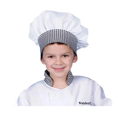 Image of Dress Up America Little Black Gingham Chef Hat Beautiful For Role Play