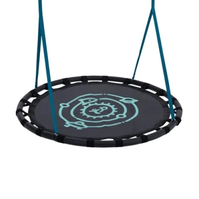 Image of TP Toys Giant Nest Swing Kids Seat Round Hanging Tree. Weatherproof, Adjustable Rope For Outdoor Playground. High Density Fabric, Padded Edge Protection. Tree Swing, 3 Years+