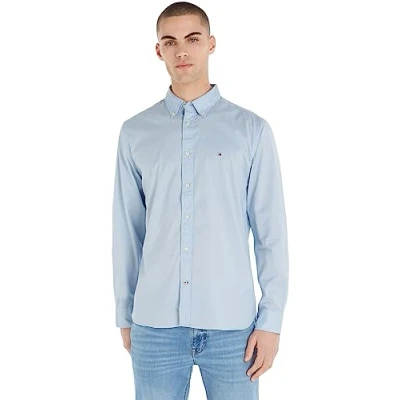Image of Tommy Hilfiger CORE FLEX Regular FIT Shirt, Men&#039;s, Size: XS, Calm blue