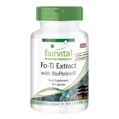 Image of Fairvital Fo Ti Extract Bulk Pack for 3 Months Vegan HIGH Dosage 90 Capsules He Shou Wu