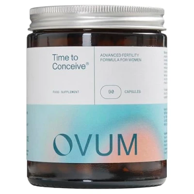Image of OVUM Time to Conceive® Fertility Supplement with MicroActive™ CoQ10 and Methylfolate Most Scientifically Advanced for 30 Day Supply Made in The U.K