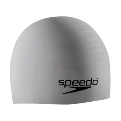 Image of Speedo Unisex Silicone Swim Cap, Silver, One Size UK