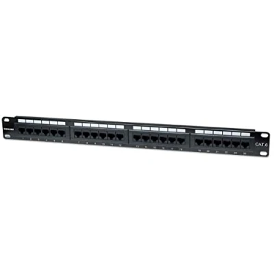 Image of Intellinet Patch Panel, Cat6, UTP, 24 Port, 1U, Black