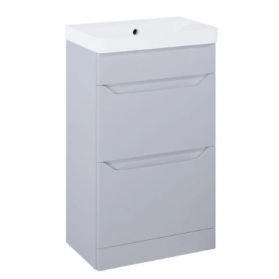 Image of Iflo Jalon 2 Drawer Floor Standing Base Unit 500mm (W) X 330mm (D) 800mm (H) Stone Matt