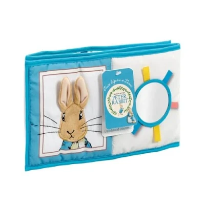 Image of Peter Rabbit Unfold &amp; Discover Baby Book Toddler Busy with Mirror, Teether Crinkle Textures Ideal for Tummy Time Motor Skills Development