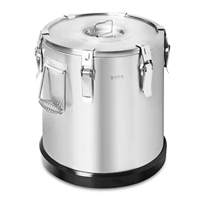 Image of Royal Catering RC TFT22 Thermal Container Stainless Steel 22 L Rubber Base Food