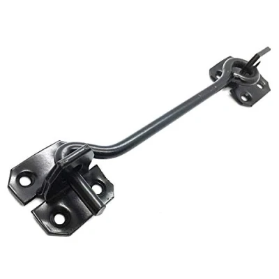 Image of 4 x Cabin Hooks Jap Black 150mm (6 inch) Hook &amp; Eye Gate Catch/Door Latch