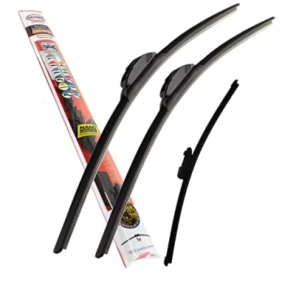 Image of HEYNER Germany Super Flat Wiper Blades Size 21&quot;18&quot; Rear 13&quot;V Compatible With Polo 2002 2005