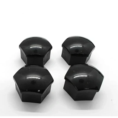 Image of Partsdealers Wheel Nut Covers Durable Bolt Caps (4, Glossy Black, 19mm HEX)
