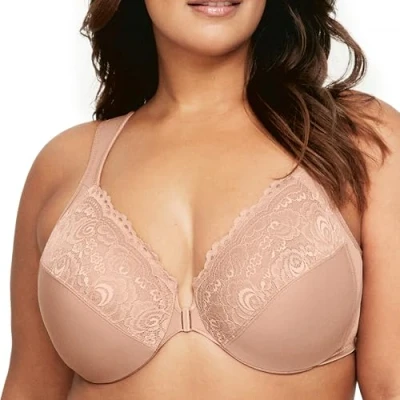 Image of Glamorise Full Figure Plus Size Wonderwire Front Closure Bra Underwire #1245