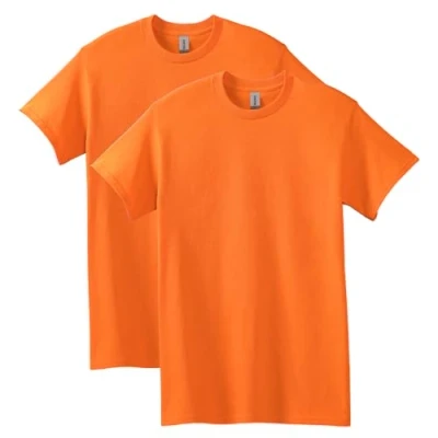 Image of Gildan Unisex&#039;s Softstyle Cotton T Shirt, Style G64000, Multipack, Heather Orange (2 Pack), S (Pack of 2)