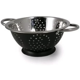 Image of Acense Stainless Steel Colander 24cm Coloured (Black)