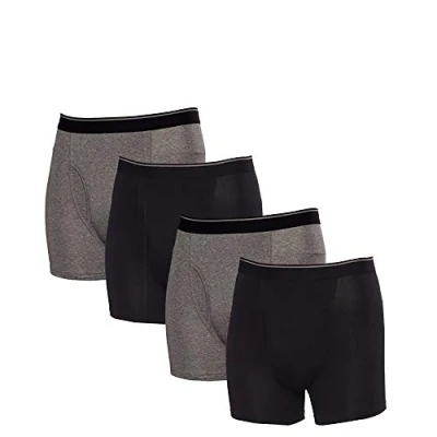 Image of Kirkland Signature Men&#039;s 4 Pack Boxer Shorts (S, Black Grey)