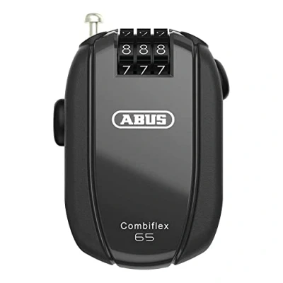 Image of ABUS Combiflex cable lock for securing skis, helmet, pram and luggage Trip 85 cm long 3 mm thick with number code blue