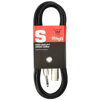 Image of Stagg S Series Deluxe Audio Cable 3m (10ft) Jack to M XLR
