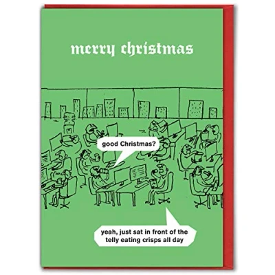 Image of Official Modern Toss Funny Christmas Cards &#039;Good Card&#039; Xmas for Friends Mates Him Her Men Women Mum Dad Sold by Brainbox Candy