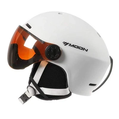 Image of Ski/Snowboard Helmet Unisex Lightweight Professional Adjustable Snow Sports Helmets with Goggles Visor (White, Large)