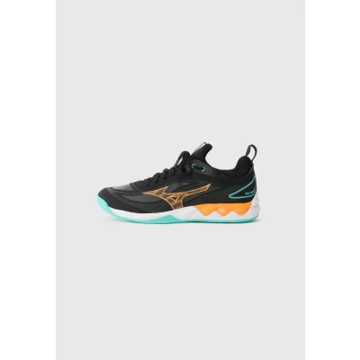 Image of Mizuno WAVE LUMINOUS 3 Volleyball Shoes Black/Tangelo/Ice Green Women/Men Size 9