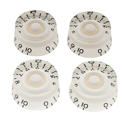 Image of Musiclily Pro Imperial Inch Size Control Speed Knobs Compatible with USA Made Les Paul Style Electric Guitar, White (Set of 4)