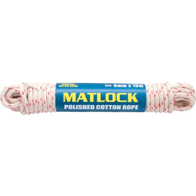 Image of Matlock No.8 6mm S.b. Cotton Red Spot Sash Cord 10m Hank