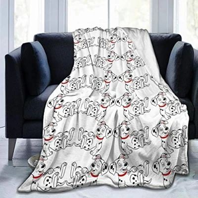 Image of COMRTL Flannel Fleece Throw Blanket Bed Cute Dalmatian Micro Warm Soft Lightweight Cozy Microfiber for Couch Sofa All Seasons