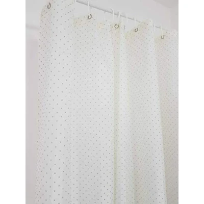 Image of Optimal Products Diamante Glitter Shower Curtain With Hooks Machine Washable Waterproof Long Drop (Diamante Cream 180 x cm)