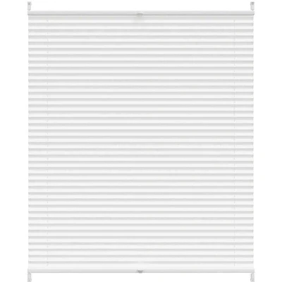 Image of vidaXL Plisse Blind 100x150cm, Adjustable Light Filtering Pleated Shade, Modern Design, Easy Mounting White for Offices &amp; Homes