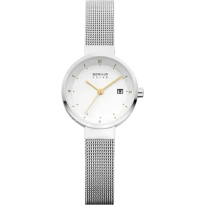 Image of BERING Women Analog Solar Collection Watch with stainless steel Strap and Sapphire Crystal 14426 001, Silver/Silver, 26 mm