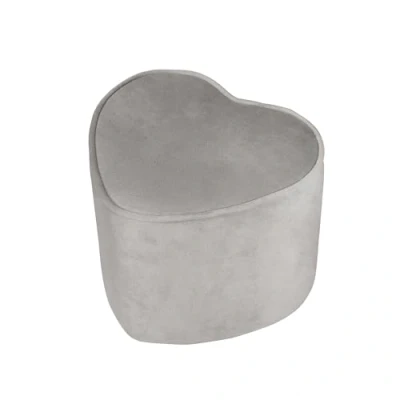 Image of roba Children&#039;s Stool &#039;Lil Sofa&#039; Star Shaped Velvet Ottoman (Silver Gray)