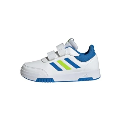 Image of adidas Tensaur Hook and Loop Shoes Running, Cloud White/Bright Royal/Solar Slime, 4 UK Child