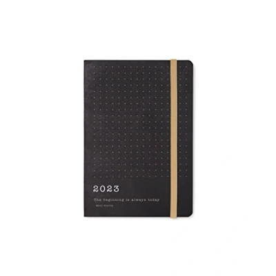 Image of Letts of London Eco Writers Quotes A6 week to view 2023 black kraft diary, 23 082154