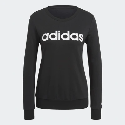 Image of adidas W Lin Ft Swt GL0718 Women&#039;s Sweatshirt Size S Black White