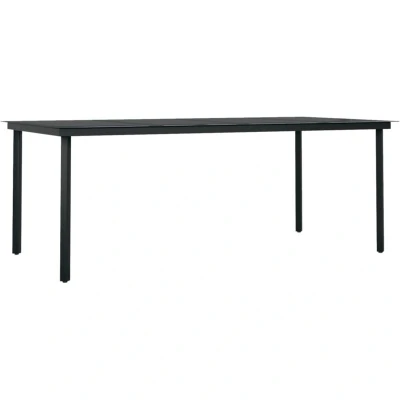 Image of vidaXL Garden Dining Table Black 200x100x74 cm Steel and Glass